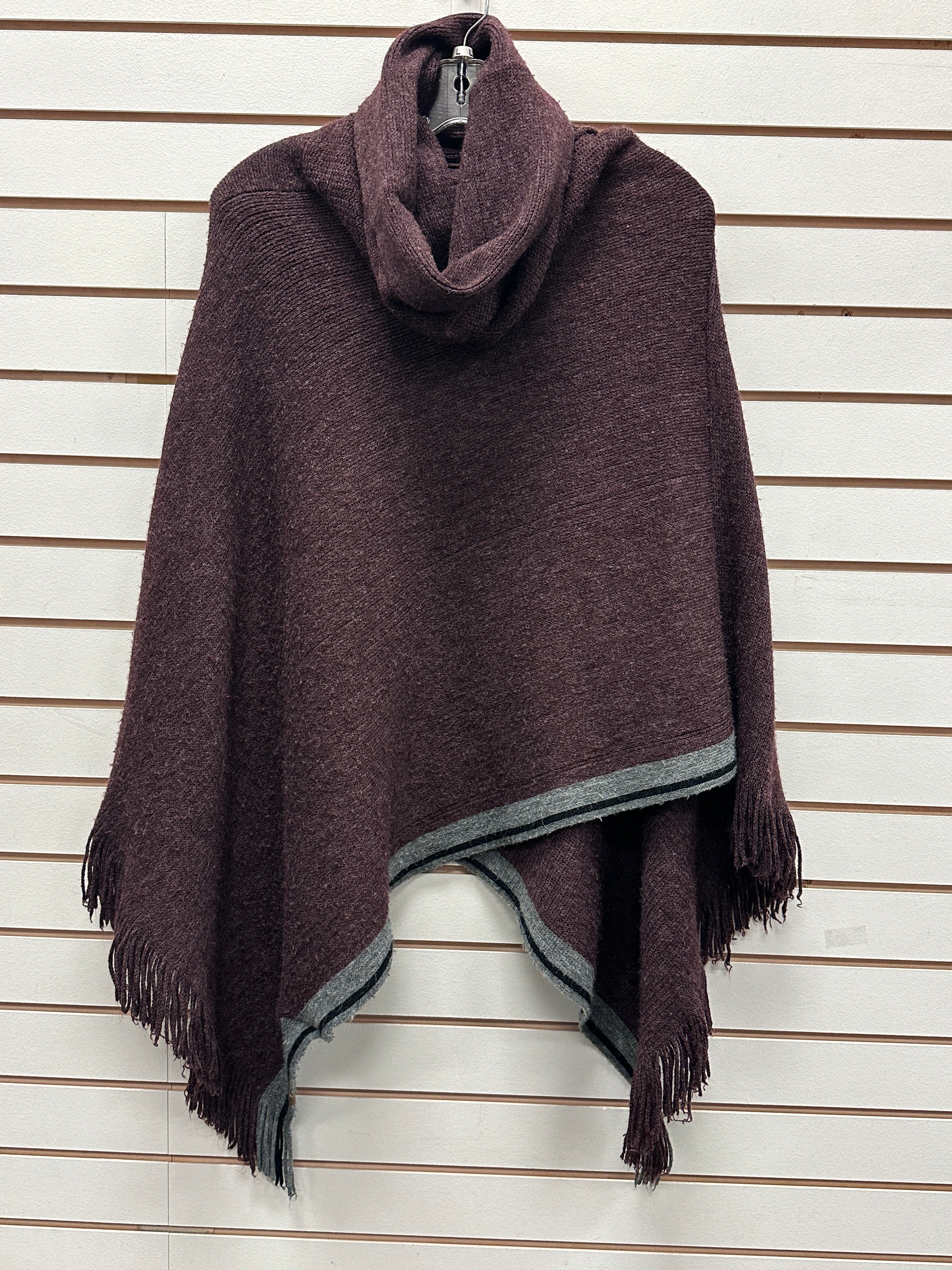 Roots Purple turtleneck poncho (OS)